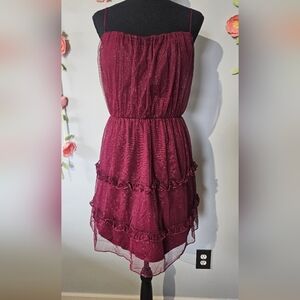 NWT Speechless Sparkle Georgette Ruffle Mini Dress Size 17
